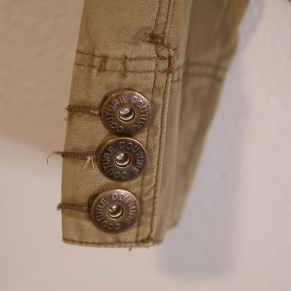 Romeo & Juliette Size L Jacket Embroidered Metal Buttons Faded Olive Green - Picture 7 of 12